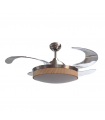 Ventilador Led Zonda 4 aspas 36W 3600Lm CCT Níquel / Haya