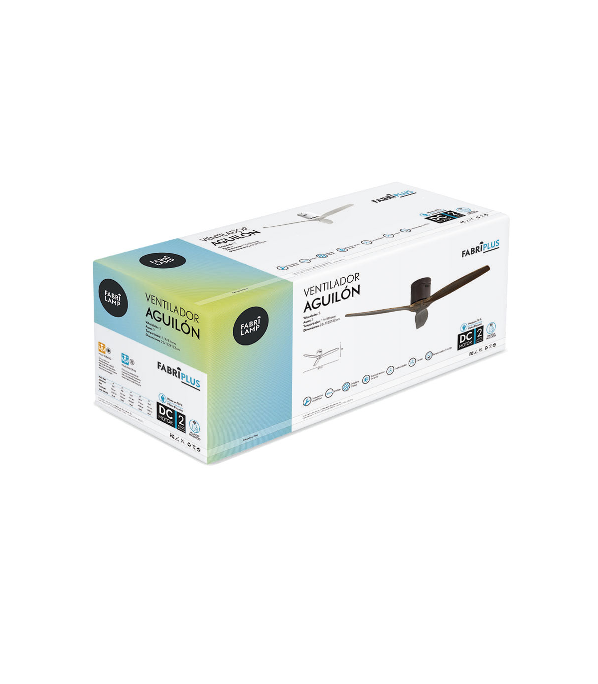 Ventilador de Techo AGUILON2 DC Marrón 3 Aspas Roble Sin Luz