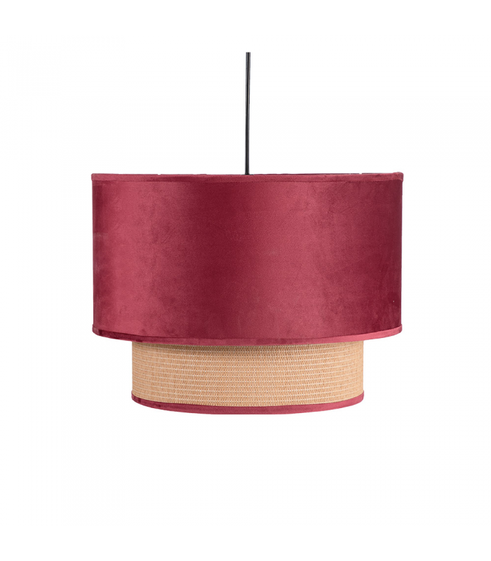 Lámpara Colgante Nerva 1xE27 2 Pantallas Rojo Vino