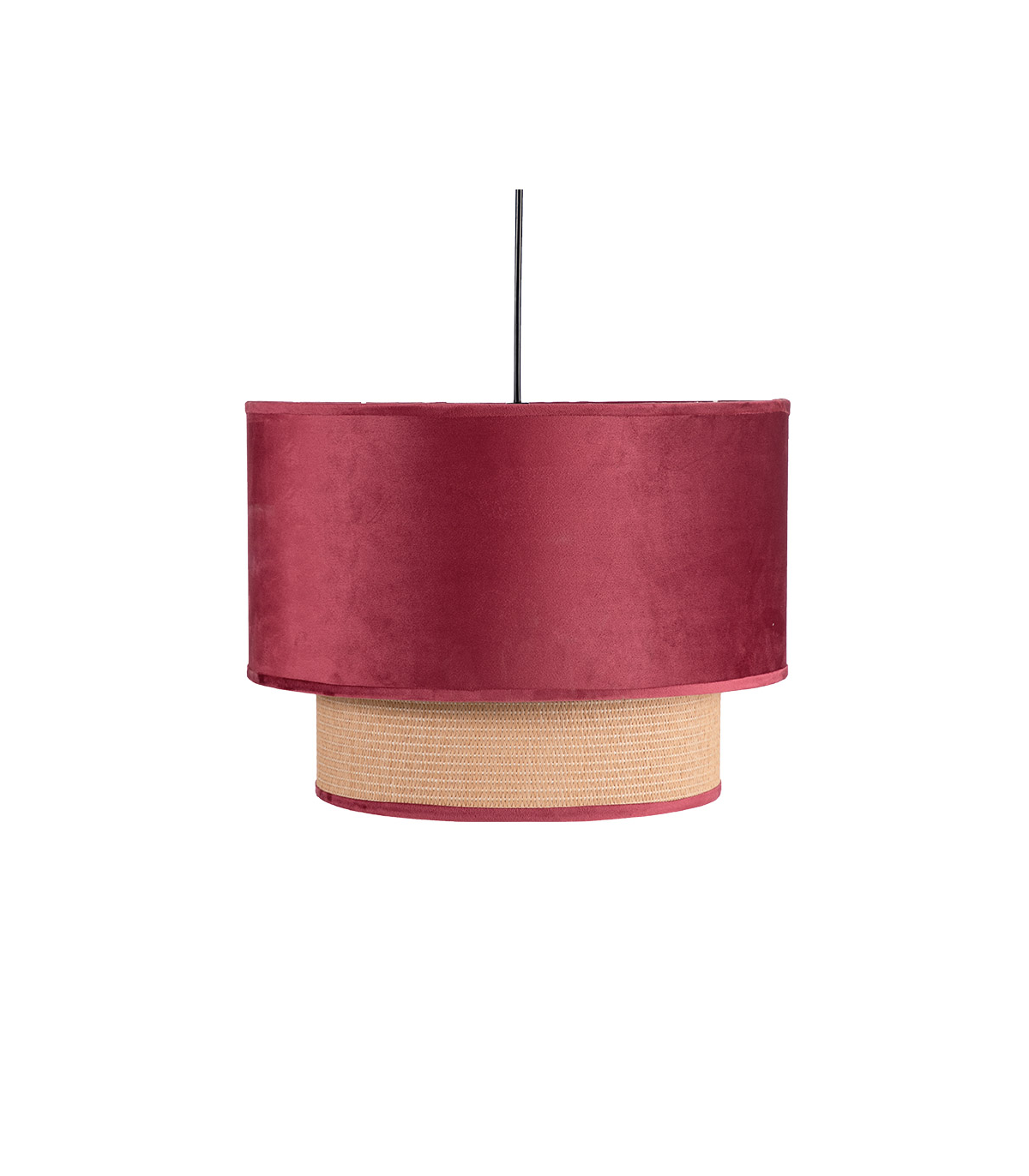 Lámpara Colgante Nerva 1xE27 2 Pantallas Rojo Vino