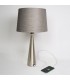 Lámpara de Mesa Pearl 1xE27 Níquel USB
