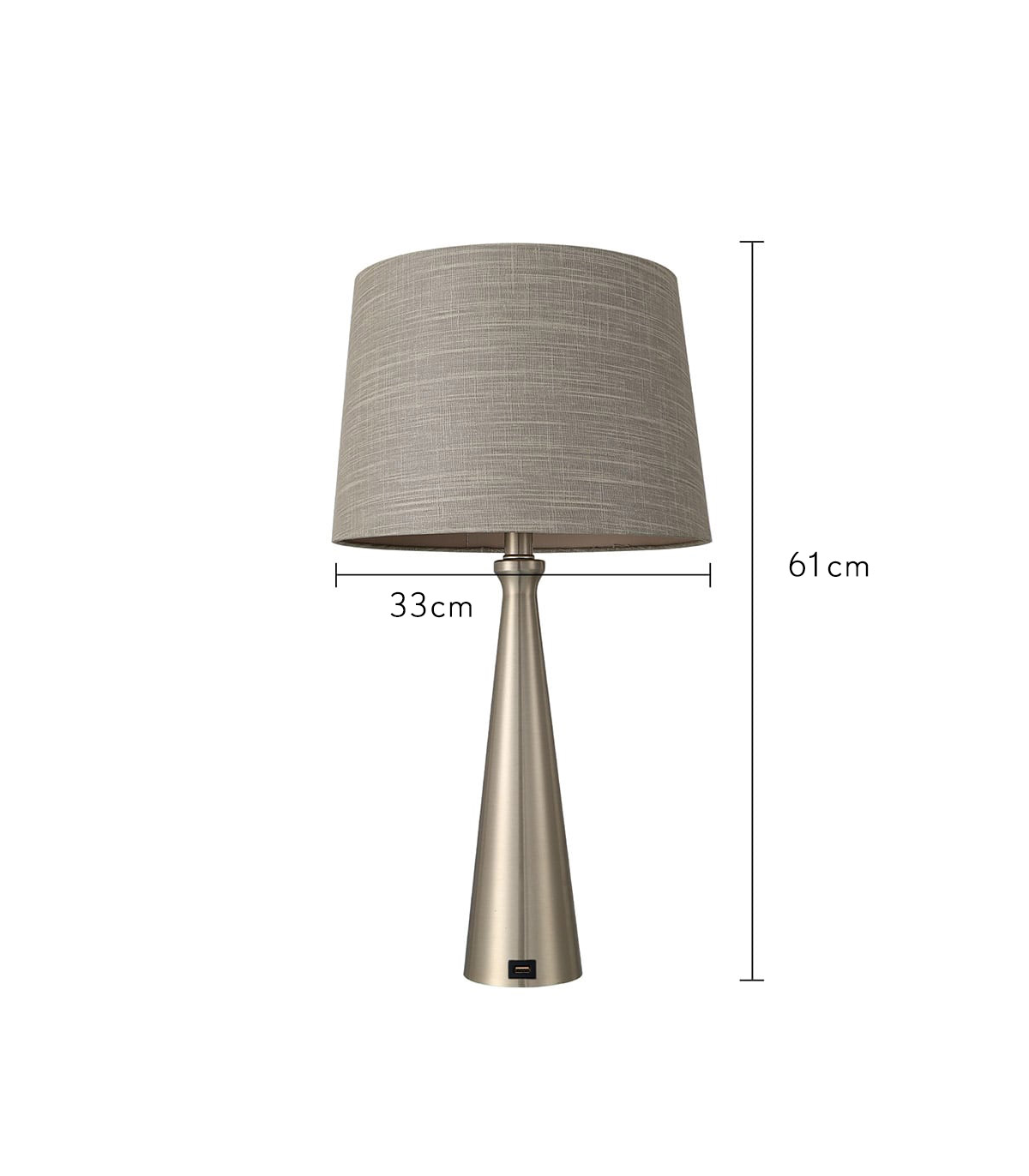 Lámpara de Mesa Pearl 1xE27 Níquel USB