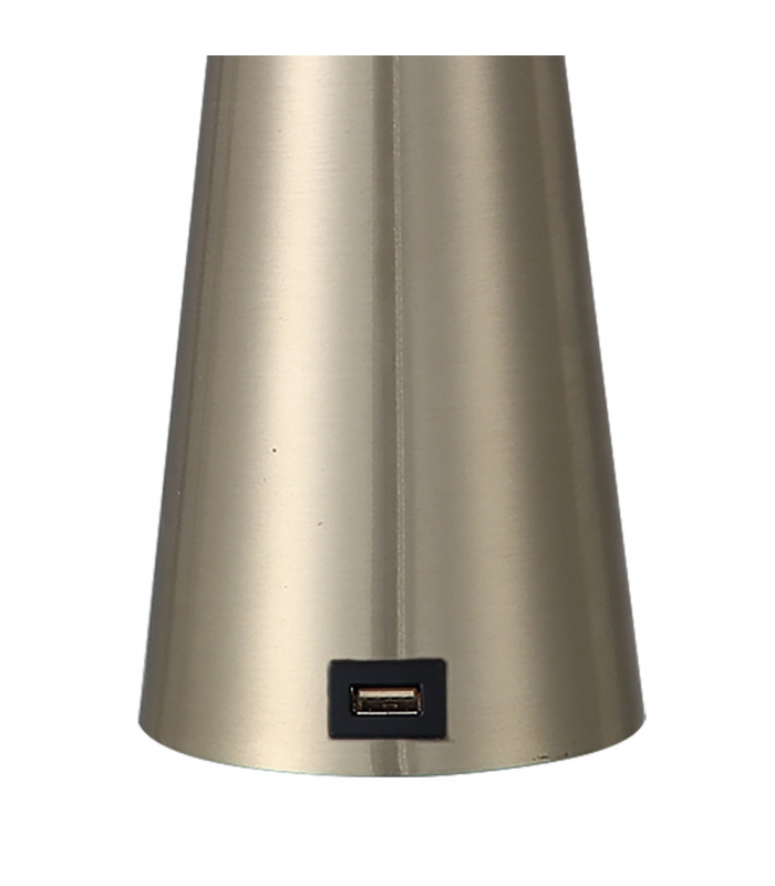 Lámpara de Mesa Pearl 1xE27 Níquel USB