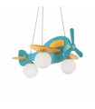 Lámpara Colgante Infantil Avión 3xE14 Azul