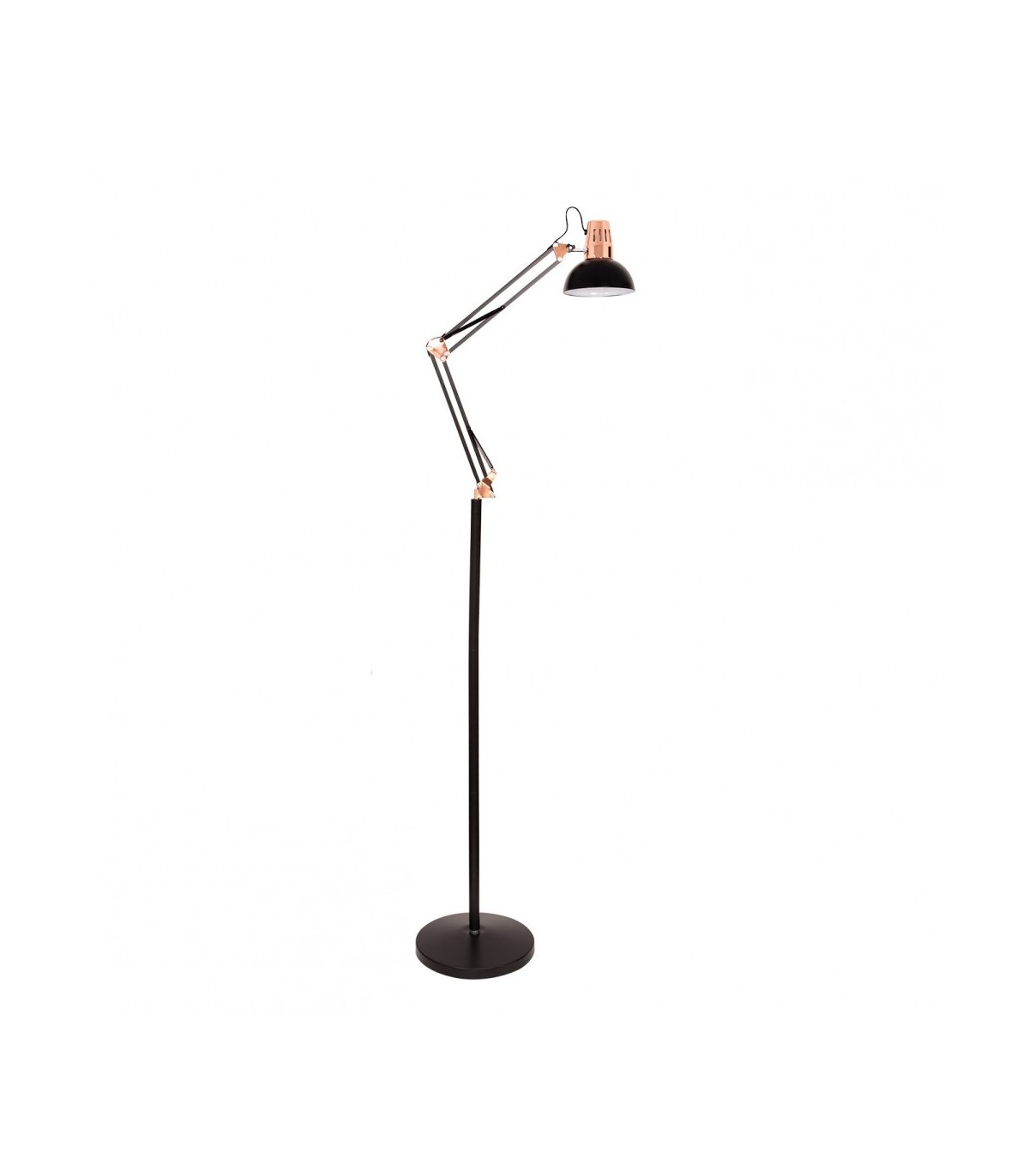 Flexo De Pie Rutilo Articulable 1xE27 Negro / Cobre