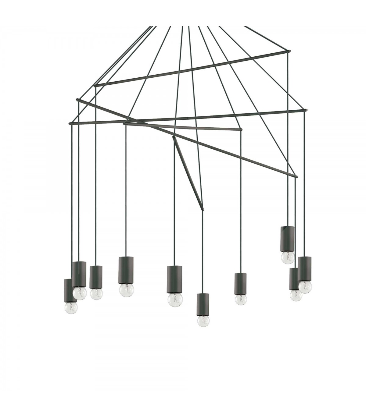 Lámpara Colgante Pop 10xE27 Negro