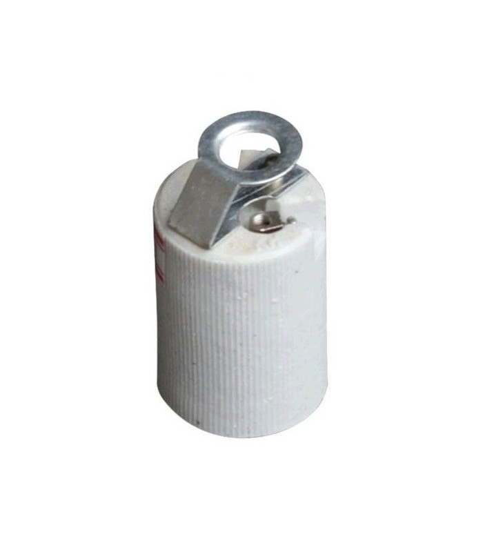 Portalámparas E14 cerámico 2A Blanco