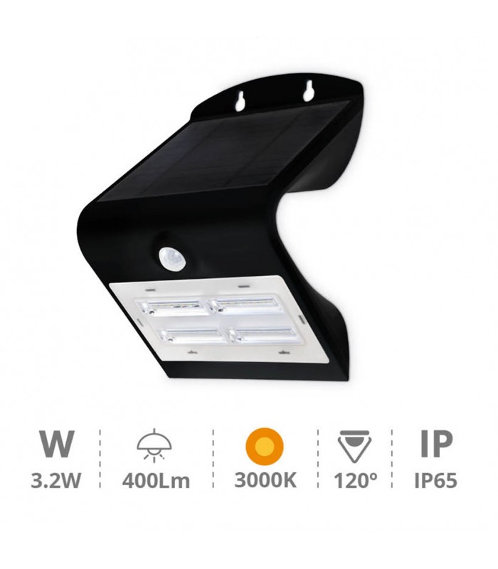 Aplique Solar con Sensor 3.2W 400Lm
