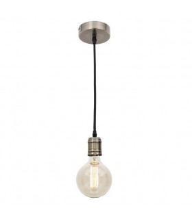 Portalámparas Colgante Vintage Cuero 1xE27 1.5 Mtr.