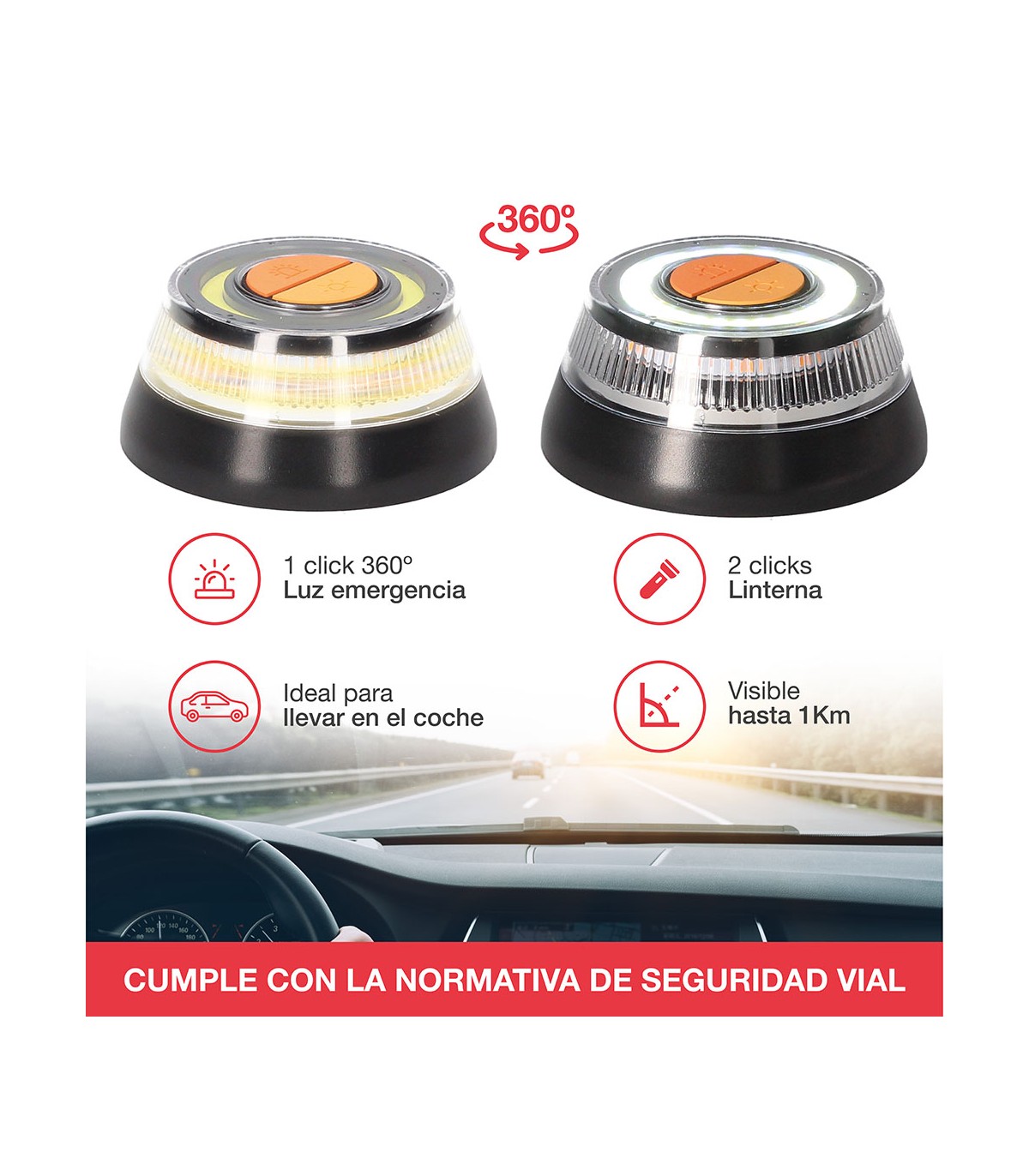 Baliza Señalización de Emergencia con Imán V16