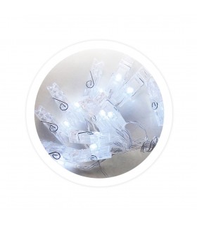 Guirnalda Led Pinzas Transparentes 195cm 2xAA 6000-10000K