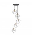Lámpara Colgante Ice 60W 5xE27 Negro / Oro