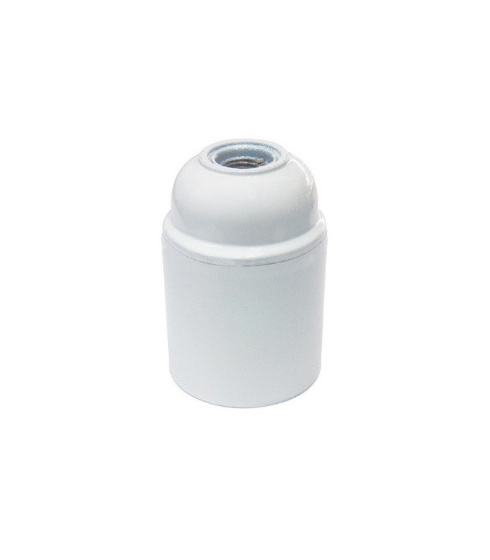 Portalámparas E27 Baquelita liso 4A 250V Blanco