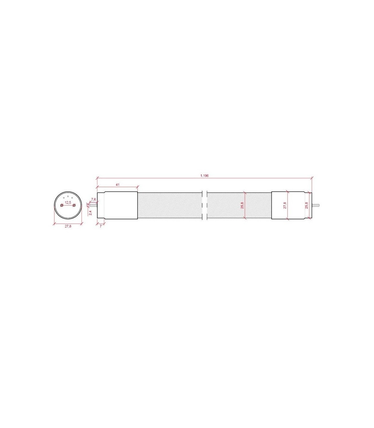 Tubo LED 18W 1.800Lm 240° IP20 G13