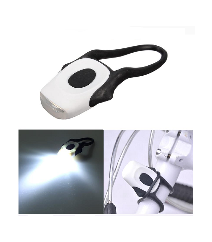 Linterna bicicleta 2 LED delantera blanca.
