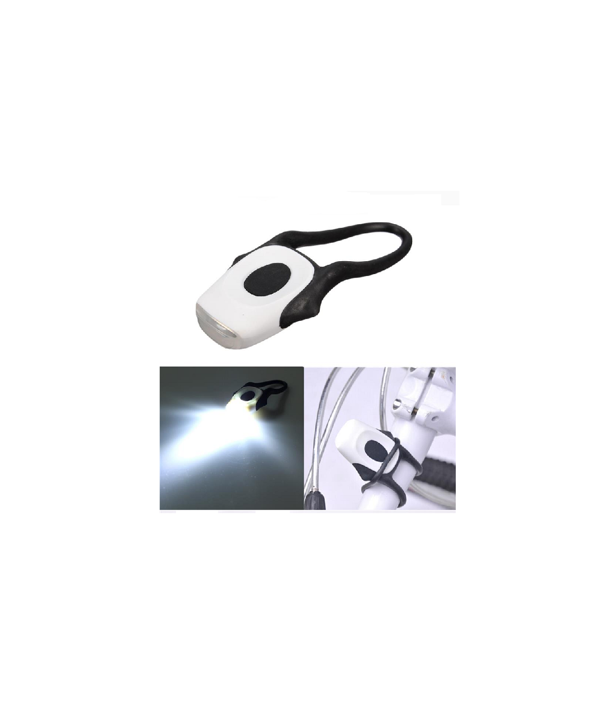 Linterna bicicleta 2 LED delantera blanca.