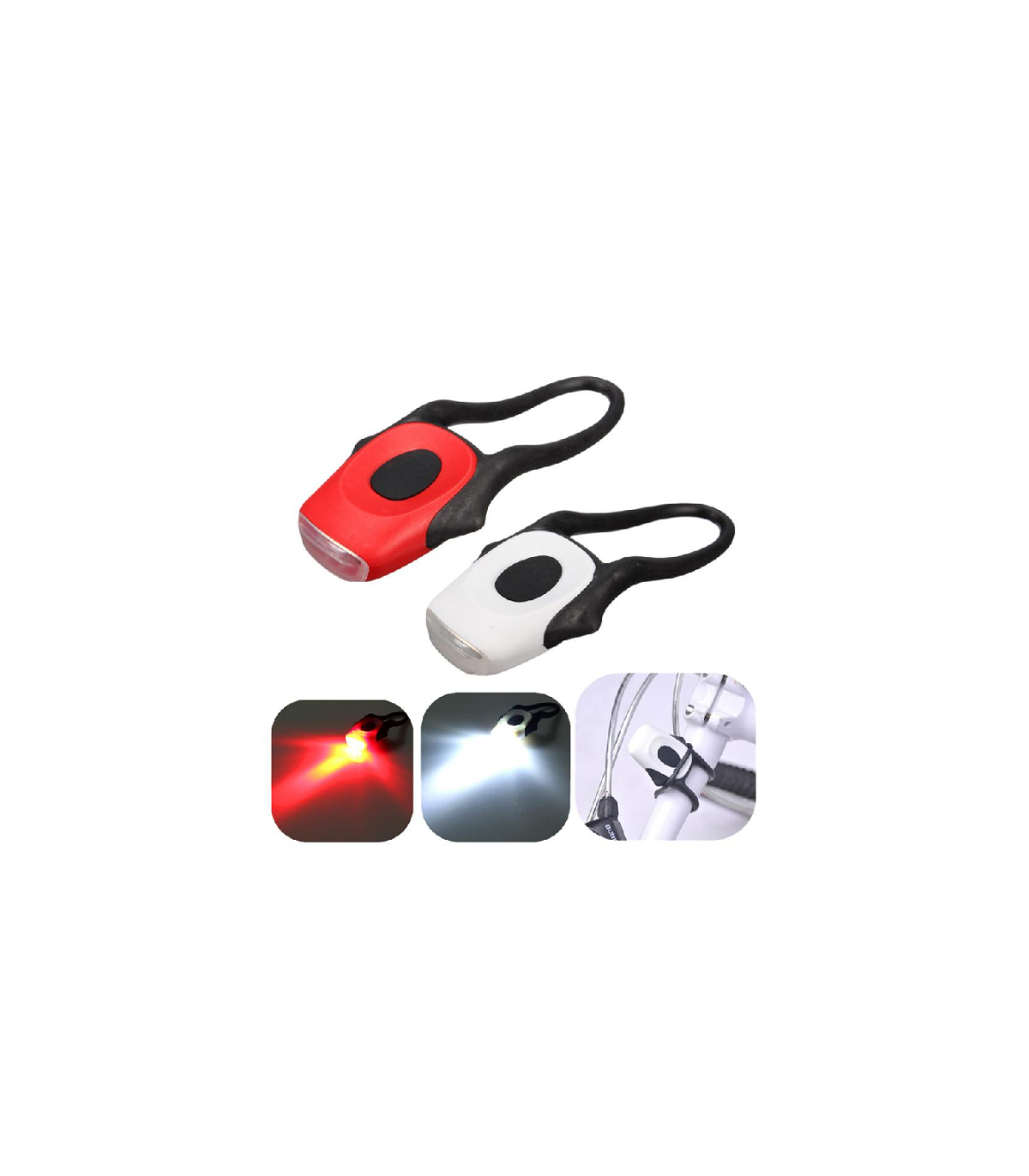 Linterna bicicleta 2 LED delantera blanca.