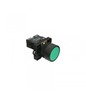 Pulsador Retorno Verde 22mm Plástico 1NO