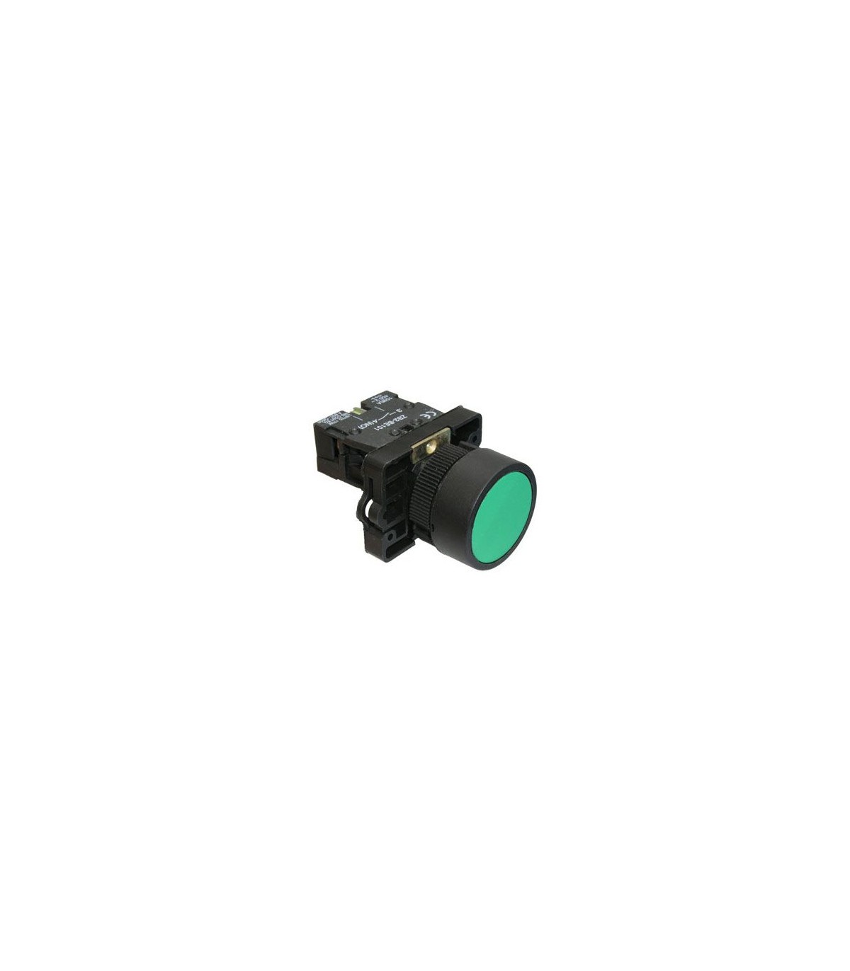 Pulsador Retorno Verde 22mm Plástico 1NO