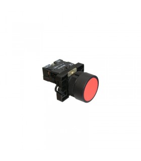 Pulsador Retorno Rojo 22mm Plástico 1NO