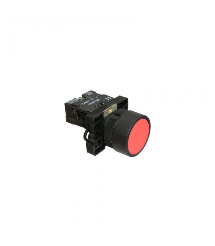 Pulsador Retorno Rojo 22mm Plástico 1NO