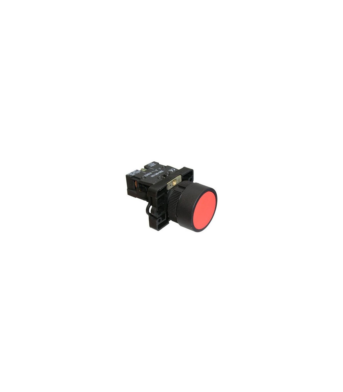 Pulsador Retorno Rojo 22mm Plástico 1NO