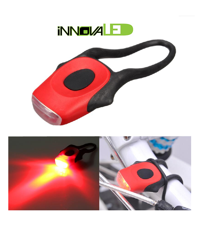 Linterna bicicleta 2 LED trasera roja.