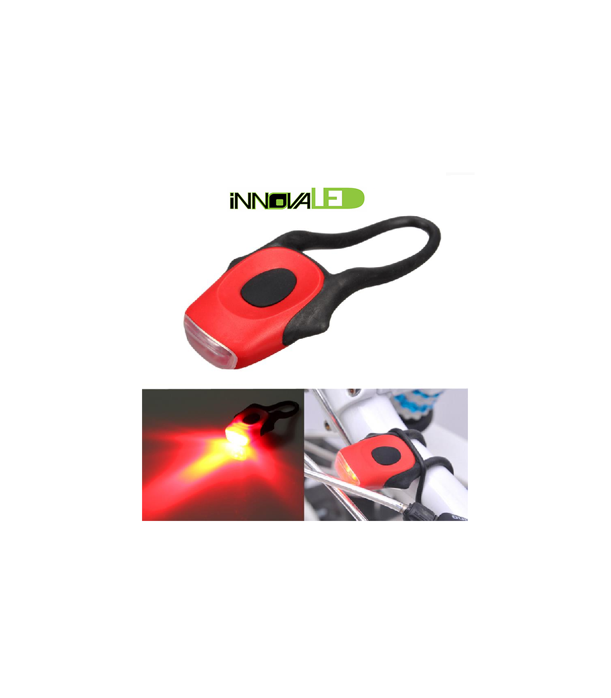Linterna bicicleta 2 LED trasera roja.