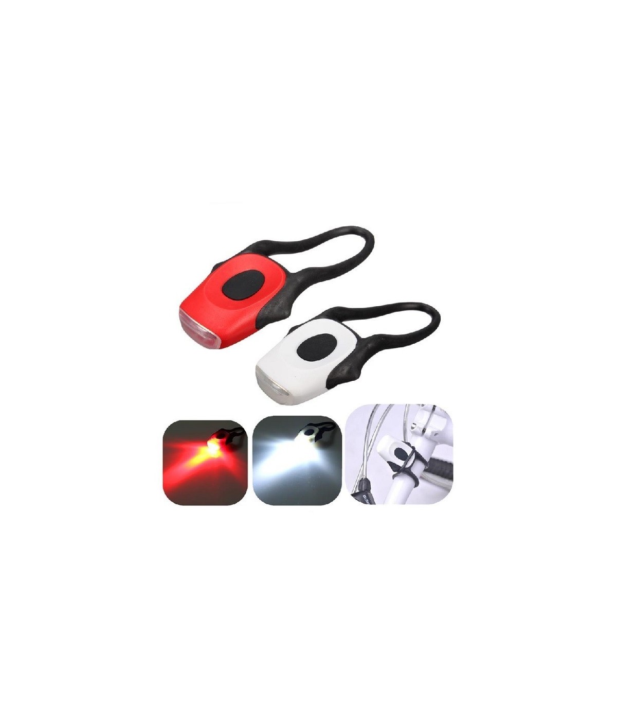 Linterna bicicleta 2 LED trasera roja.