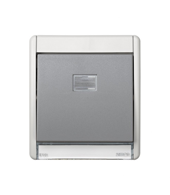 Marco Con Tecla Individual Gris IP55 Simon 44 Aqua