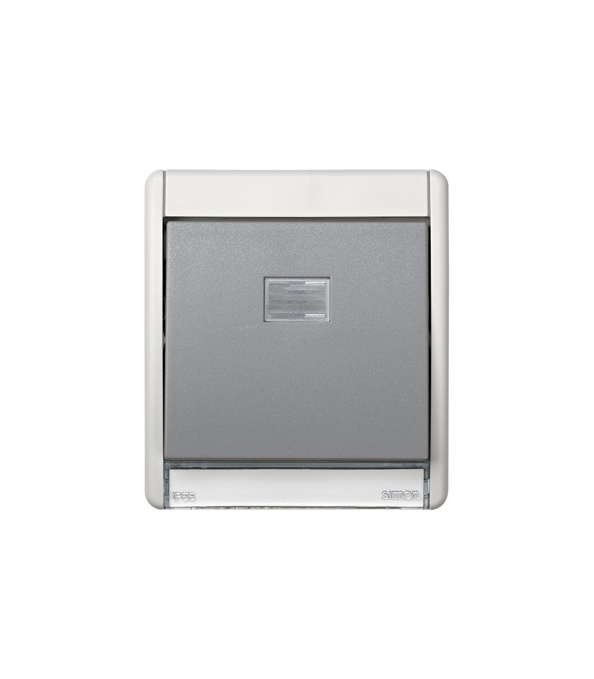 Marco Con Tecla Individual Gris IP55 Simon 44 Aqua