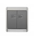 Marco Con Tecla Doble Individual Gris IP55 Simon 44 Aqua