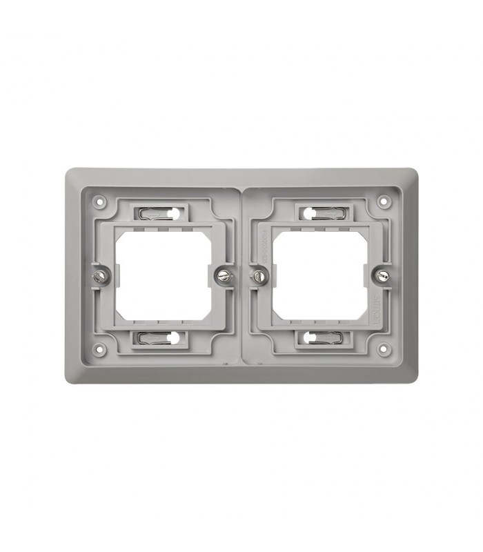 Marco 2 Elementos Para Empotrar IP55 Gris Simon 44 Aqua