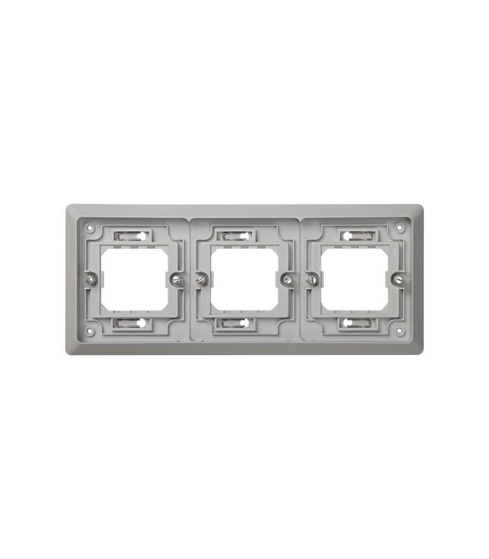 Marco 3 Elementos Para Empotrar IP55 Gris Simon 44 Aqua