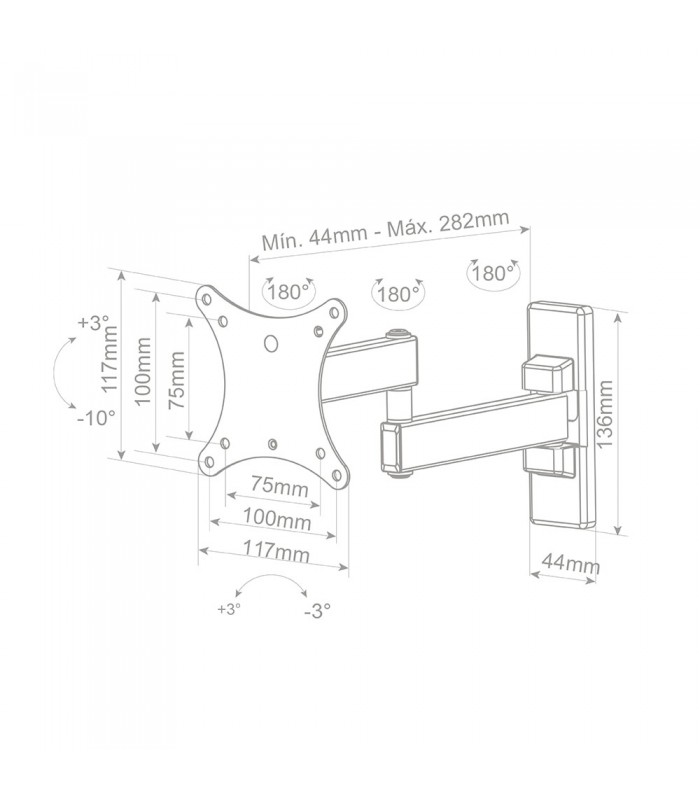 Soporte de TV con brazo 13" / 27"