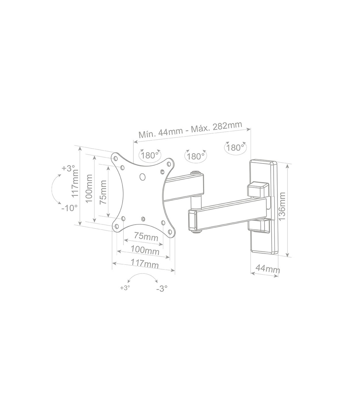 Soporte de TV con brazo 13" / 27"