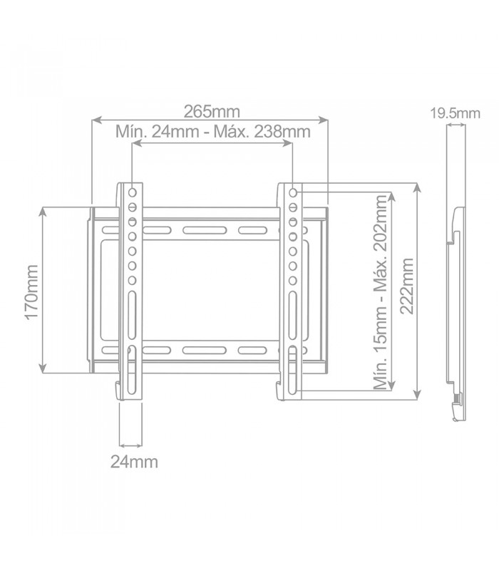 Soporte de TV fijo M 23" / 42"