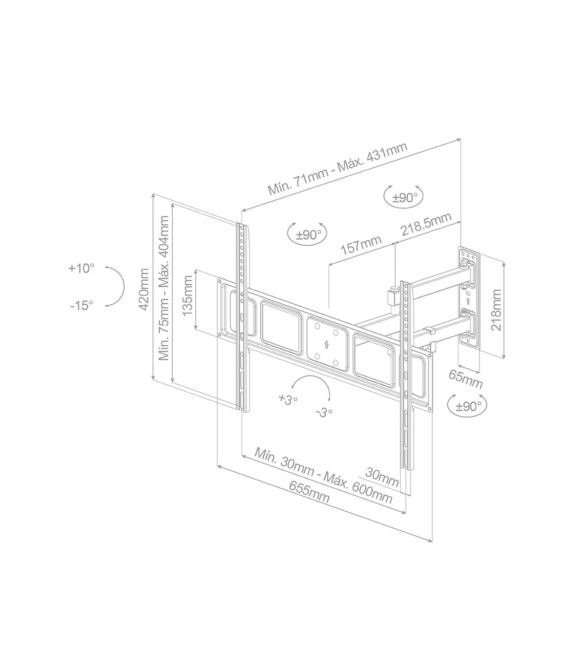 Soporte de TV con brazo doble 37" / 70"
