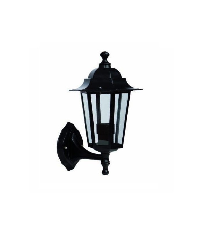 Farol aluminio brazo por abajo E27 IP44 Negro