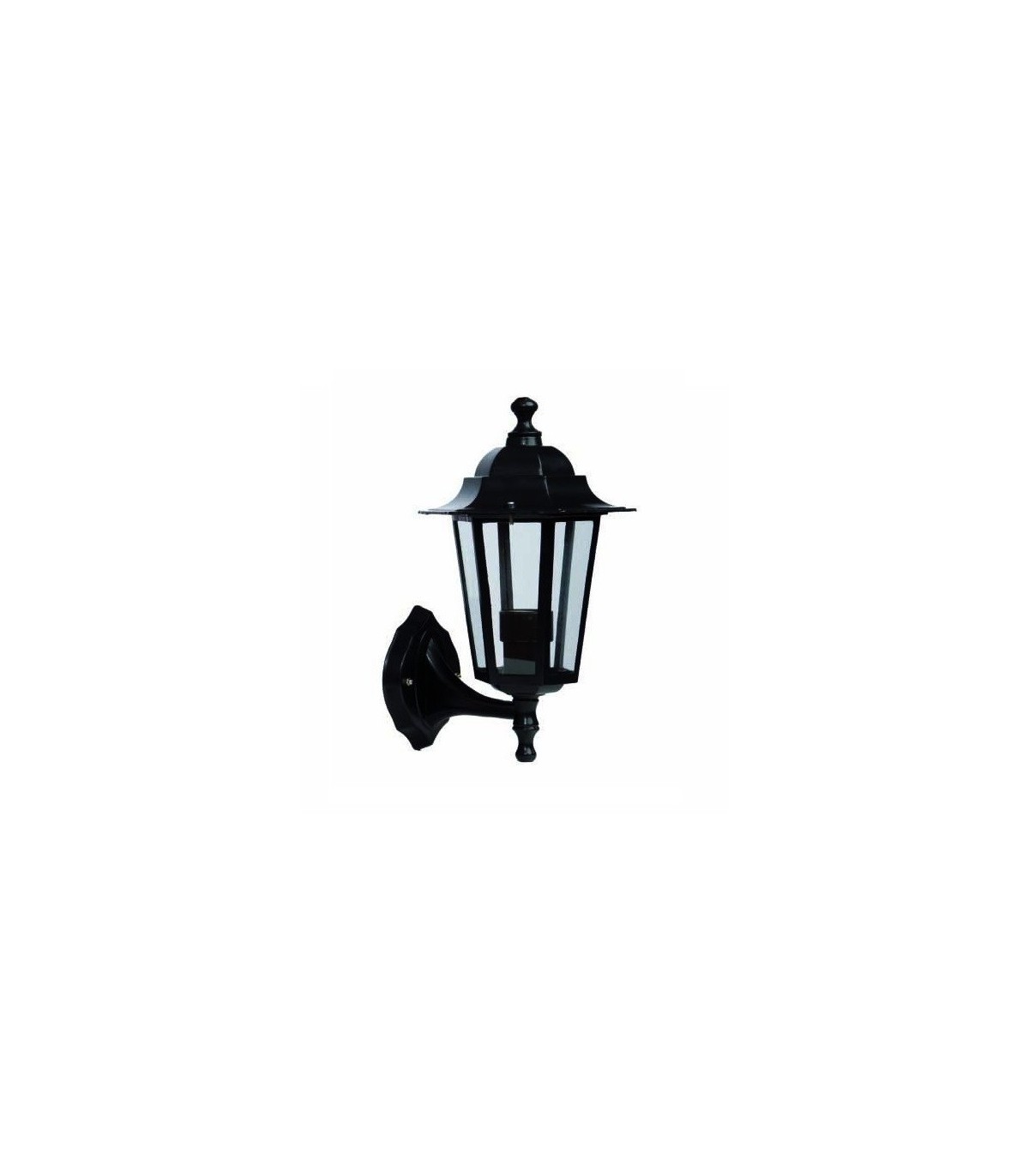 Farol aluminio brazo por abajo E27 IP44 Negro
