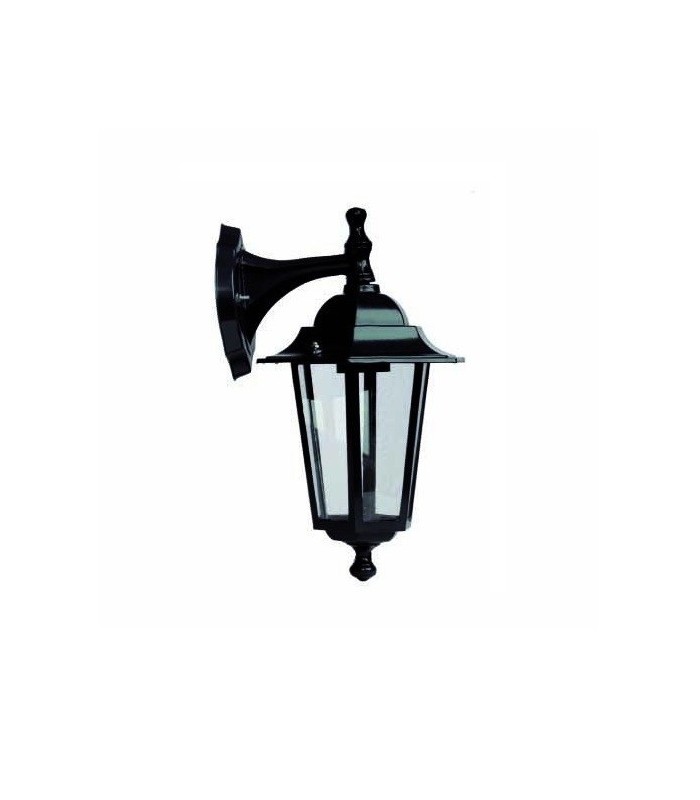 Farol Aluminio brazo por arriba E27 Negro.