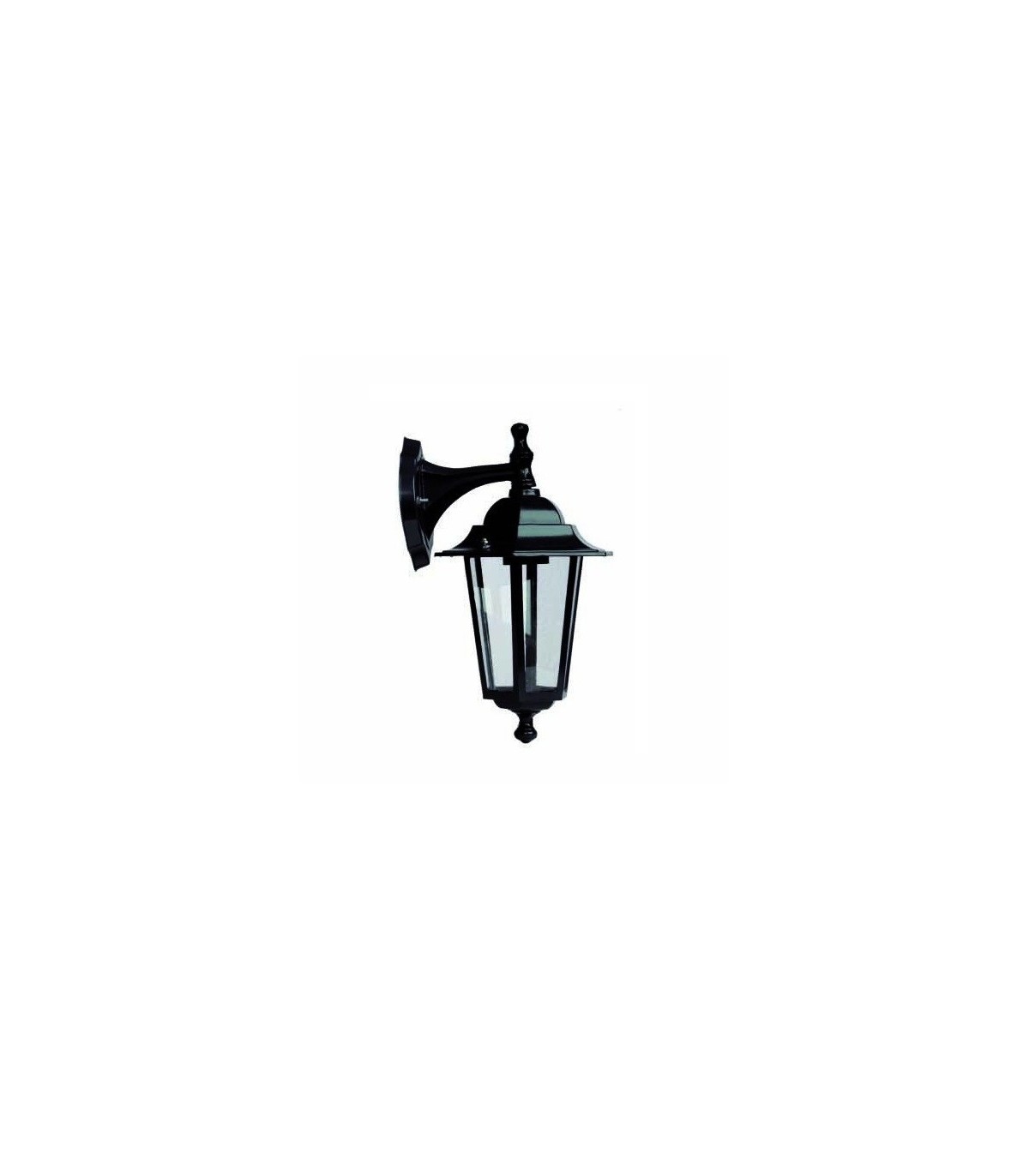 Farol Aluminio brazo por arriba E27 Negro.