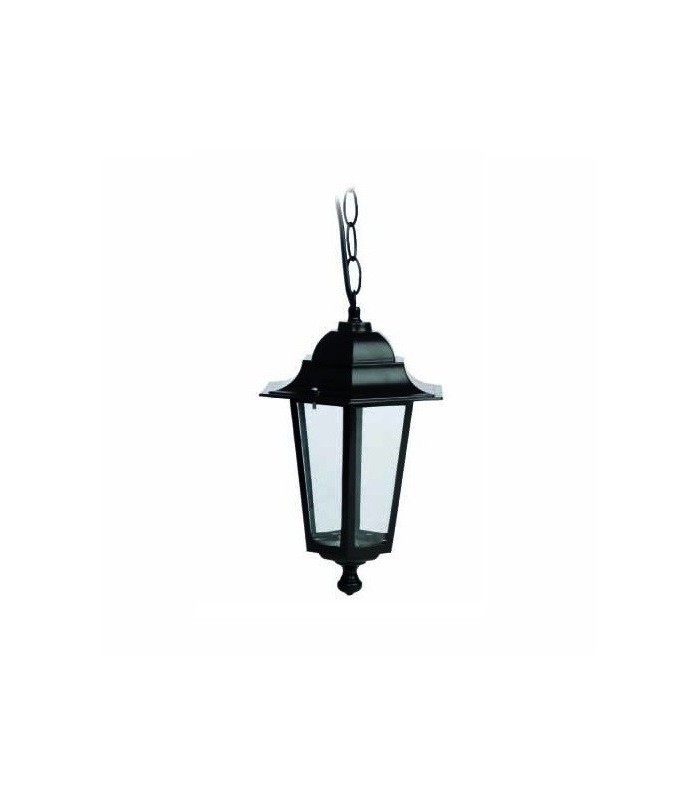 Farol Aluminio colgante E27 IP44 Negro.
