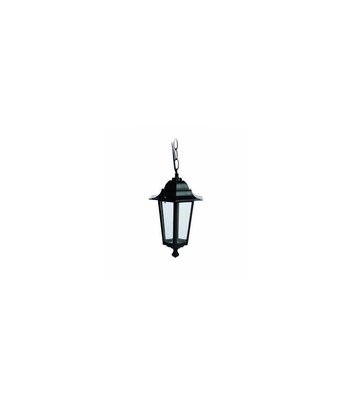 Farol Aluminio colgante E27 IP44 Negro.