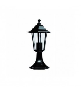 Farol Aluminio sobremuro E27 IP44 Negro.