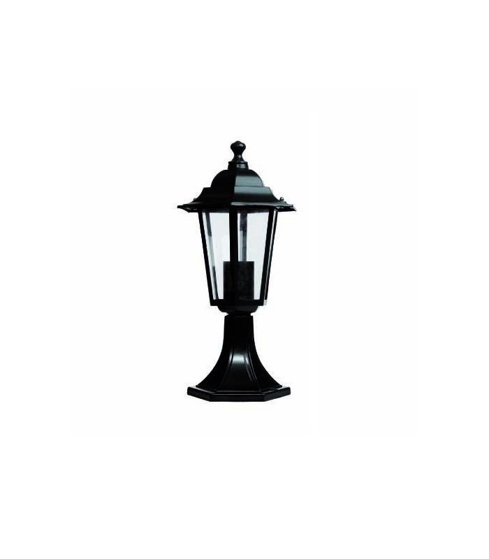 Farol Aluminio sobremuro E27 IP44 Negro.