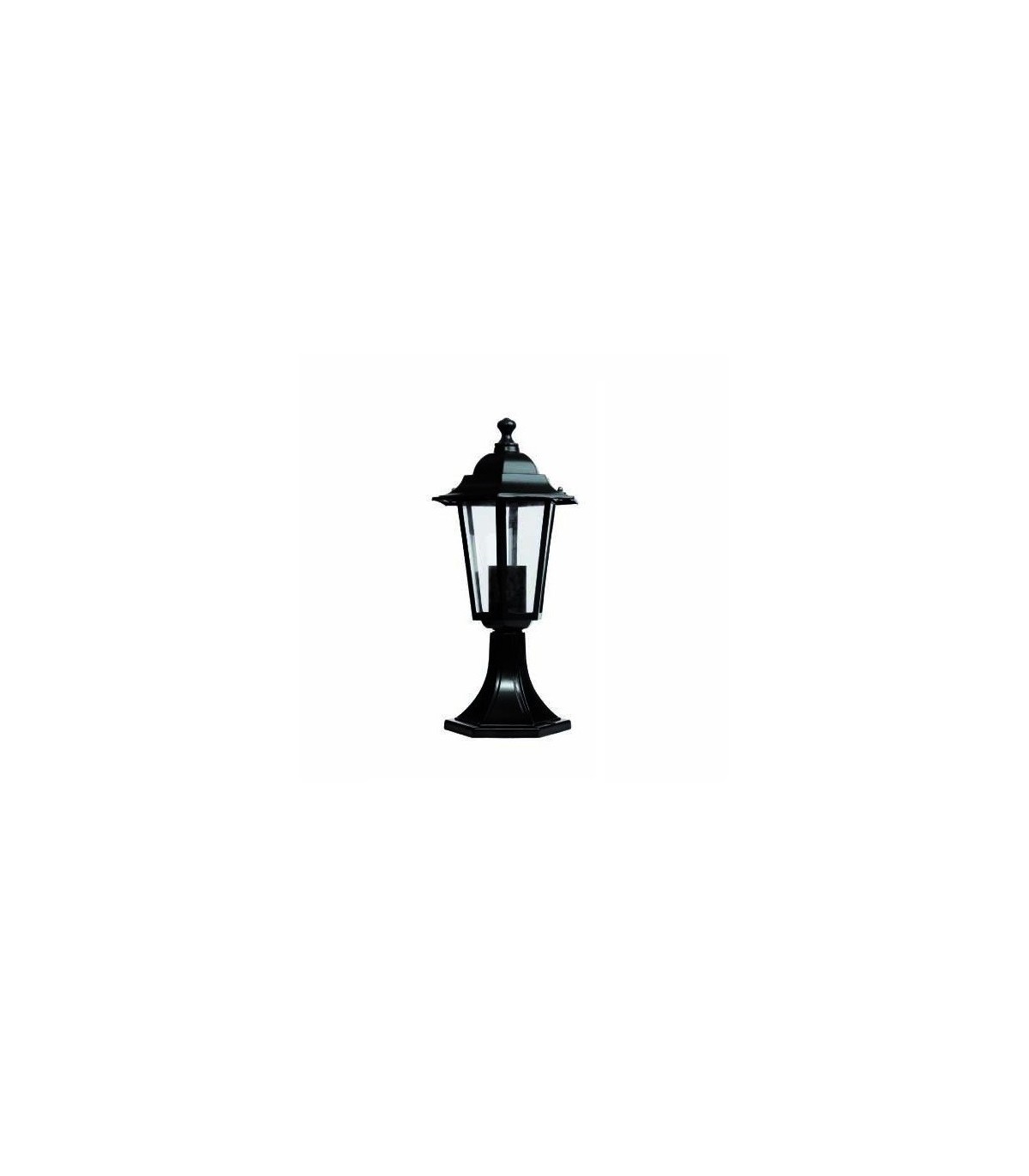 Farol Aluminio sobremuro E27 IP44 Negro.
