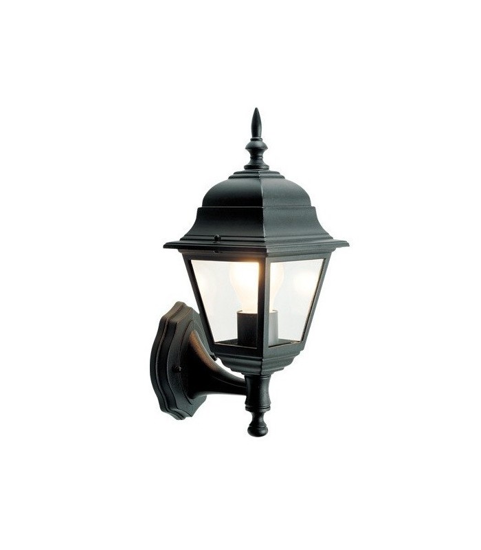 Farol aluminio brazo por abajo E27 IP44 Negro
