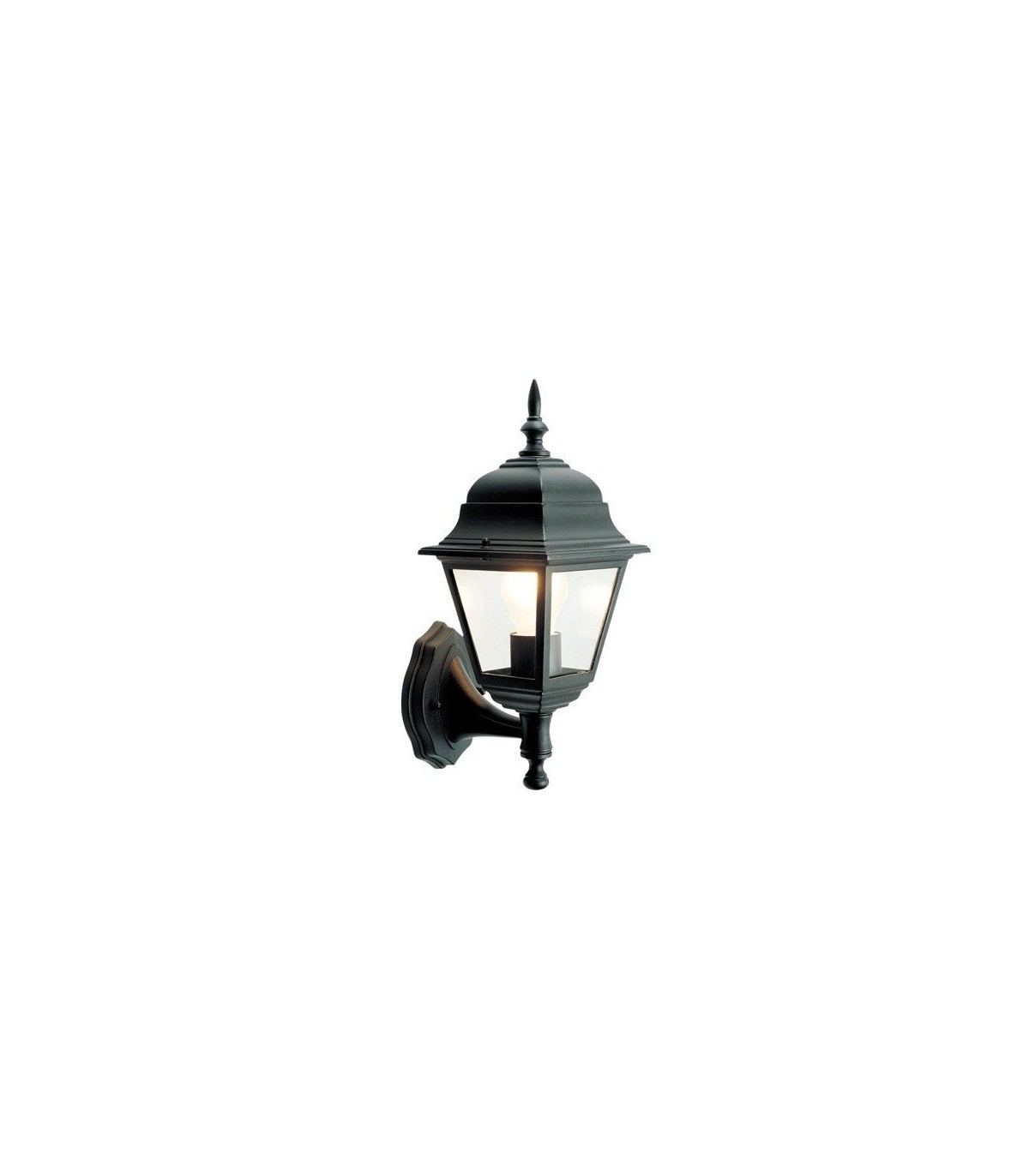 Farol aluminio brazo por abajo E27 IP44 Negro