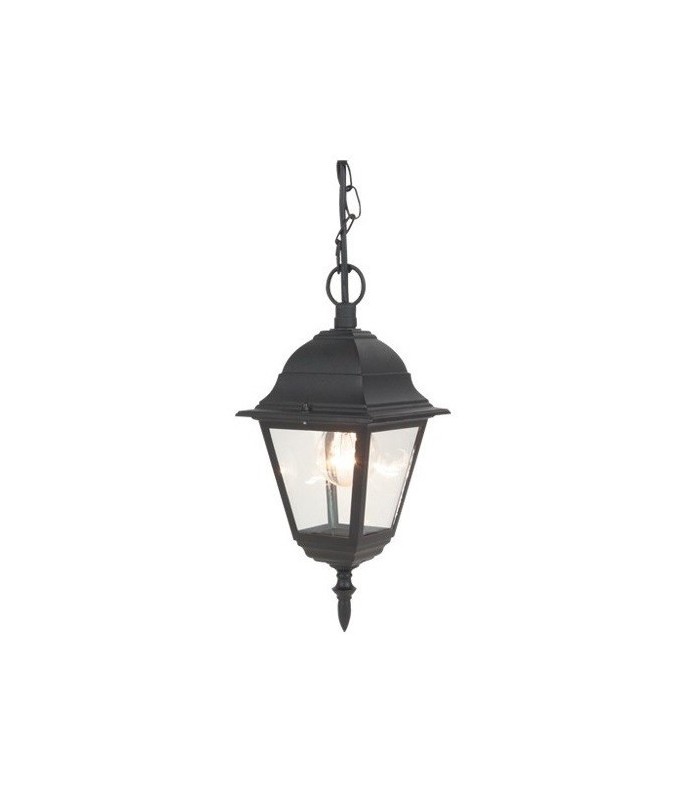 Farol aluminio colgante E27 IP44 Negro